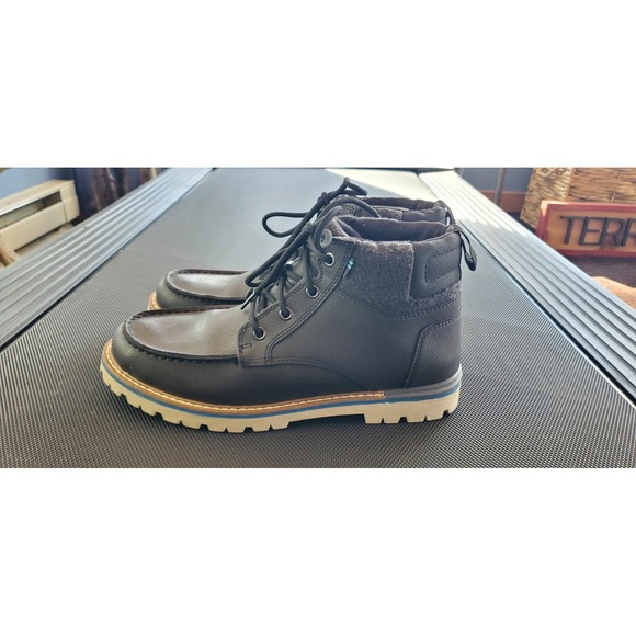 Toms Hawthorne Size 9 Waterproof Dark Gray Leather Lace Up Winter Boots EUC - Picture 8 of 8